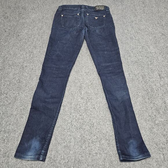 Guess Jeans Power Skinny Size 27 (Fits 29x28) Blue Denim Dark Wash Stretch - Picture 2 of 8